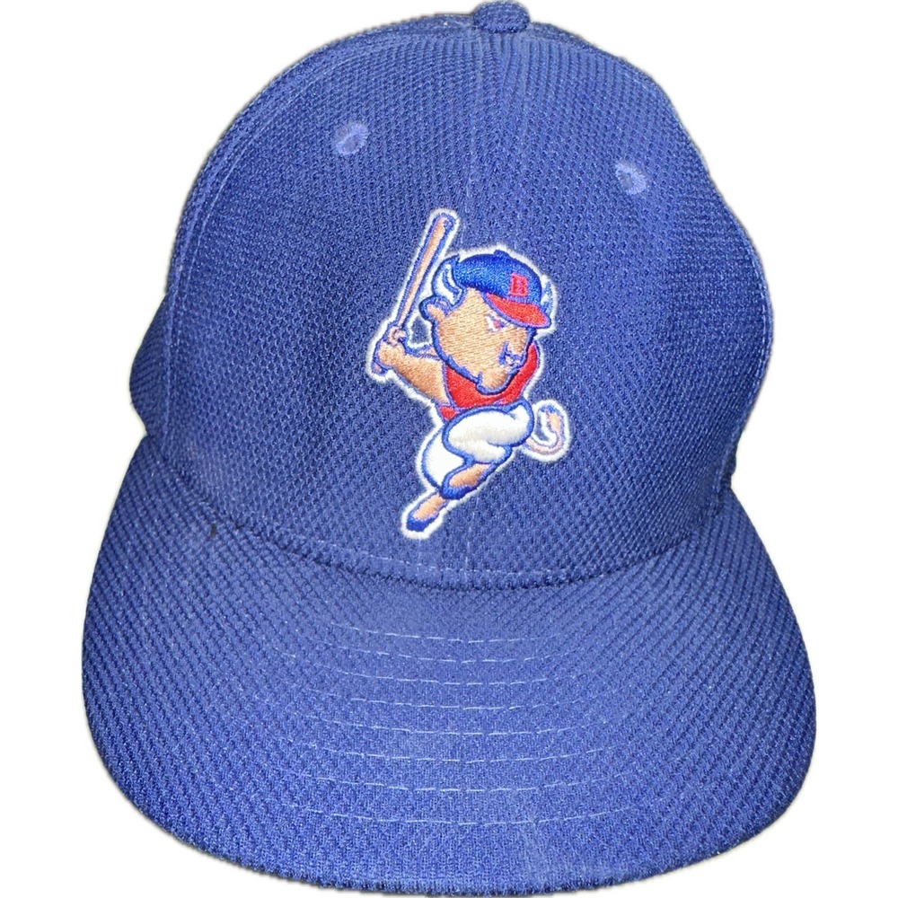 Rare New Era Buffalo Bisons Fitted Blue Mascot Hat Size 7 1/2
